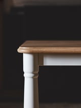 DANDERYD / INGOLF Table with 2 chairs and bench, oak veneer white/white, 130x80 cm