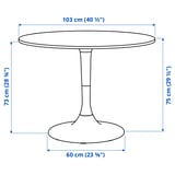 DOCKSTA / TOBIAS Table and 4 chairs, white white/brown/red, 103 cm