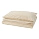 DOFTAKLEJA Duvet cover and pillowcase, beige/white, 150x200/50x80 cm