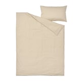 DOFTAKLEJA Duvet cover and pillowcase, beige/white, 150x200/50x80 cm