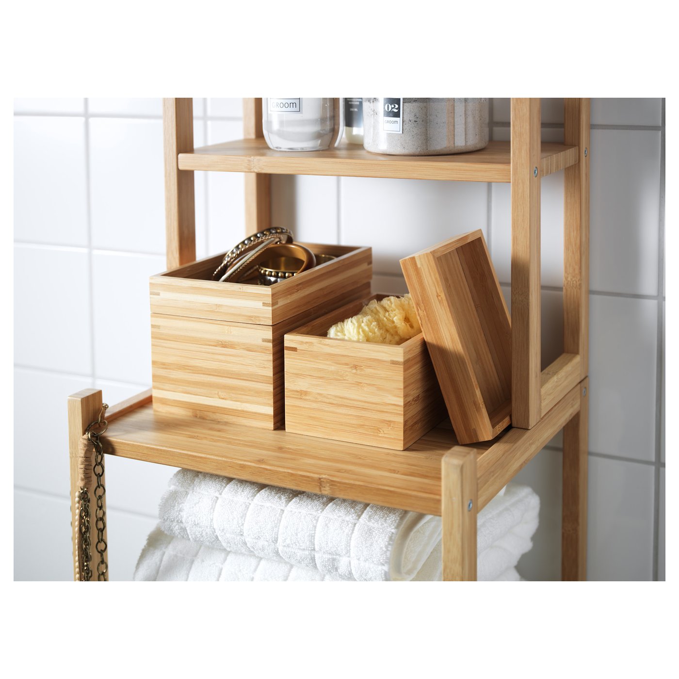 DRAGAN 4piece bathroom set, bamboo IKEA