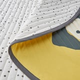 DRÖMSLOTT Quilted blanket, puppy pattern dot pattern/yellow white, 105 cm