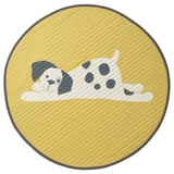 DRÖMSLOTT Quilted blanket, puppy pattern dot pattern/yellow white, 105 cm