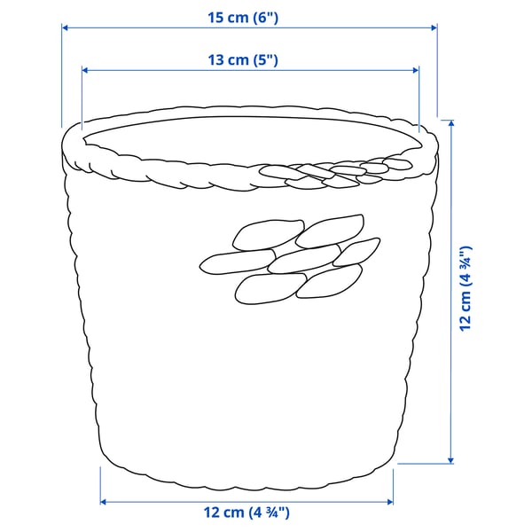 DRUVFLÄDER Plant pot, water hyacinth/grey, 12 cm