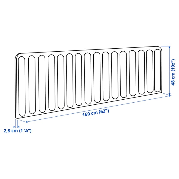 EILIF Screen for desk, grey, 160x48 cm