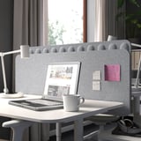 EILIF Screen for desk, grey, 120x48 cm