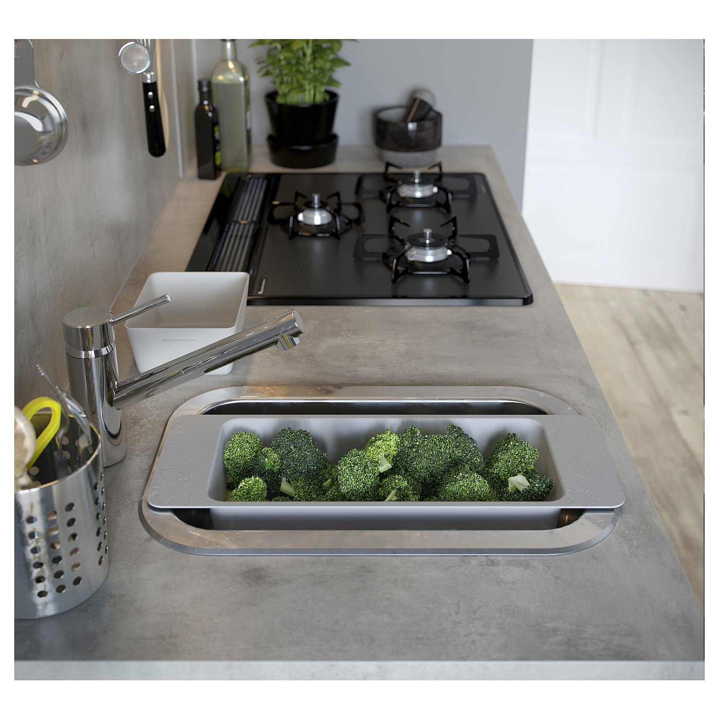 Ekbacken Worktop Light Grey Concrete Effect Laminate 246x2 8 Cm Ikea