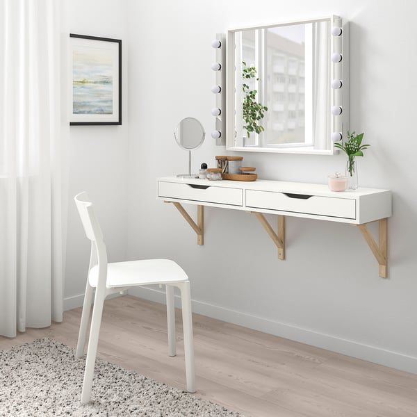 Ekby Alex Shelf With Drawers White Ikea