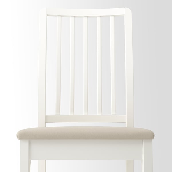 EKEDALEN Chair, white/Hakebo beige