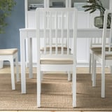 EKEDALEN Chair, white/Hakebo beige