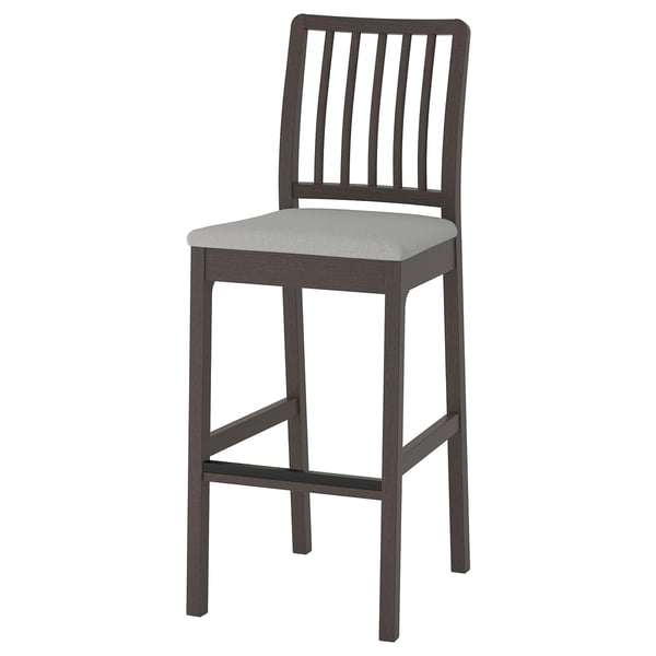 EKEDALEN / EKEDALEN Bar table and 4 bar stools, dark brown/Orrsta light grey, 120 cm