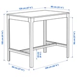 EKEDALEN / EKEDALEN Bar table and 4 bar stools, dark brown/Orrsta light grey, 120 cm