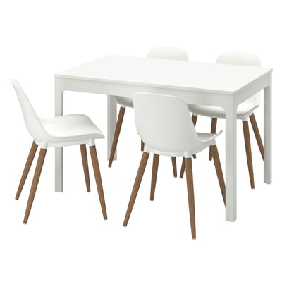 EKEDALEN / GRÖNSTA Table and 4 chairs, white/white, 120/180 cm