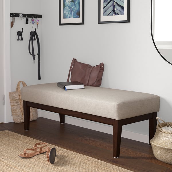 EKENÄSET Bench, Kilanda light beige, 112 cm