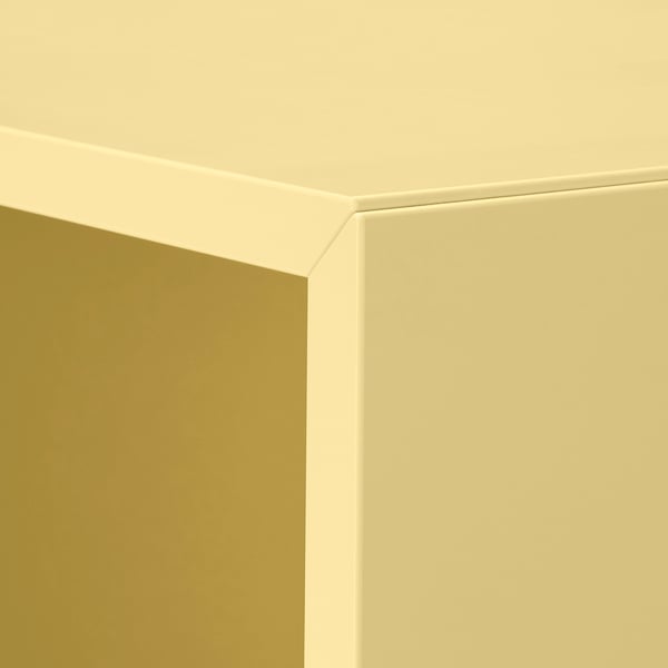 EKET Cabinet combination with feet, dark grey walnut effect/pale yellow, 70x35x72 cm