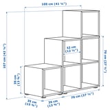 EKET Cabinet combination with feet, walnut effect, 105x35x107 cm