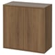 Option: EKET Cabinet w 2 doors and 1 shelf, brown/walnut effect, 70x35x70 cm