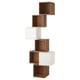Option: EKET Wall-mounted cabinet combination, walnut effect/white, 80x35x210 cm
