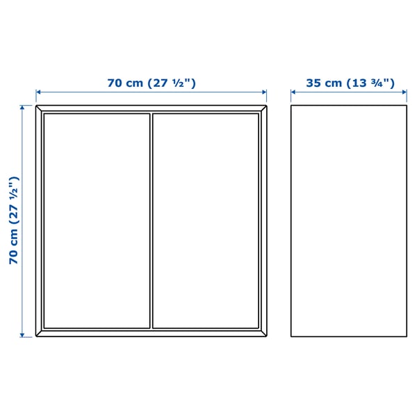 EKET Wall-mounted cabinet combination, walnut effect, 175x35x70 cm