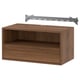 EKET Wall mounted media shelf w rail, brown/walnut effect, 70x35x35 cm
