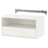 EKET Wall mounted media shelf w rail, white, 70x35x35 cm