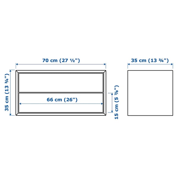 EKET Wall-mounted storage combination, with 2 drawers/walnut effect, 70x35x35 cm