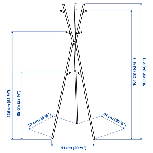 EKRAR Hat and coat stand, white, 169 cm