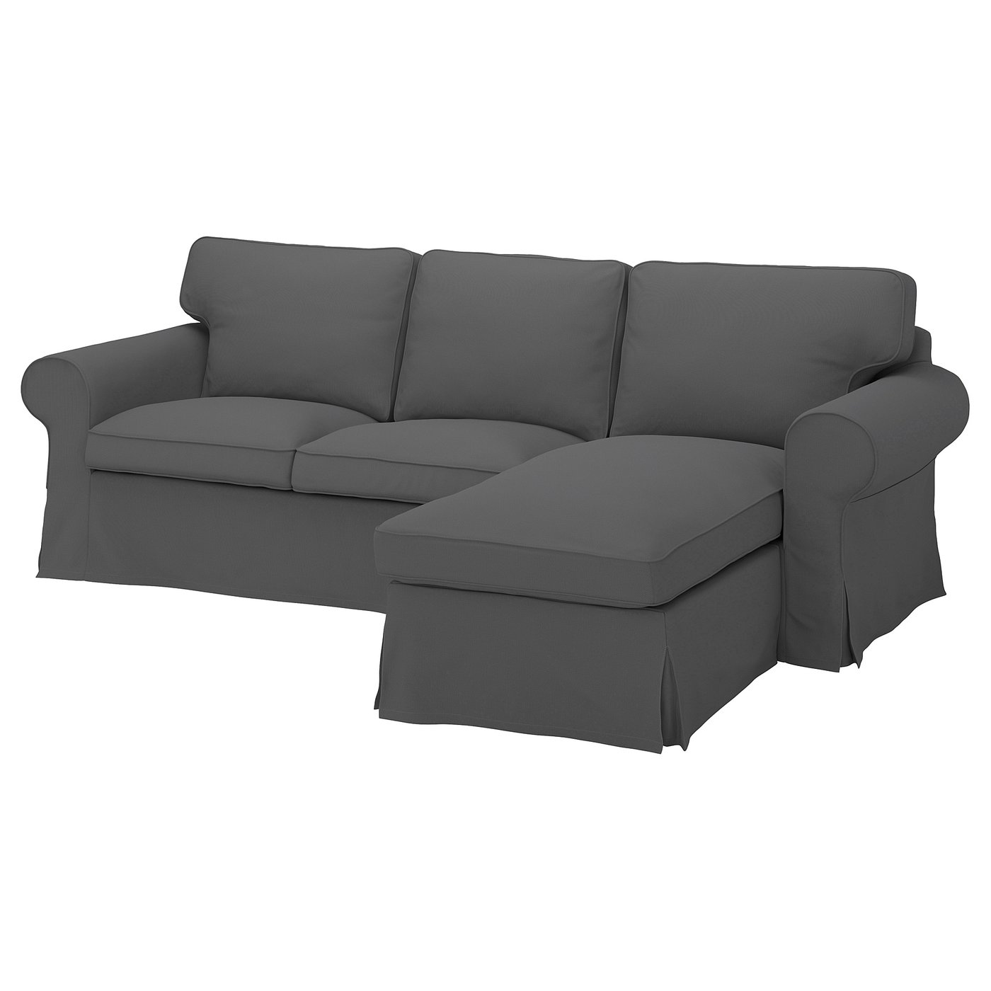 EKTORP 3-seat sofa with chaise longue, Hallarp grey - IKEA