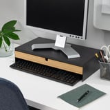 ELLOVEN Monitor stand with drawer, anthracite