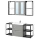 ENHET Bathroom, anthracite/grey frame, 140x43x65 cm