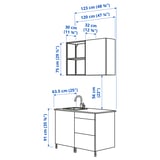 ENHET Kitchen, anthracite/grey frame, 123x63.5x222 cm