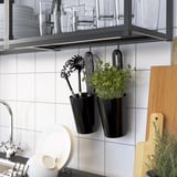 ENHET Kitchen, anthracite/grey frame, 123x63.5x222 cm