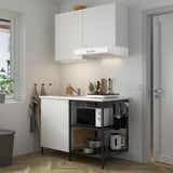 ENHET Kitchen, anthracite/white, 123x63.5x222 cm