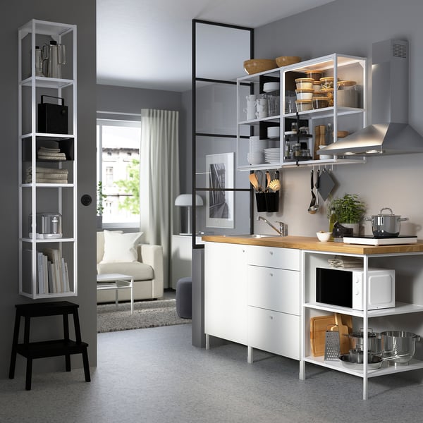 ENHET Kitchen, white, 183x63.5x222 cm