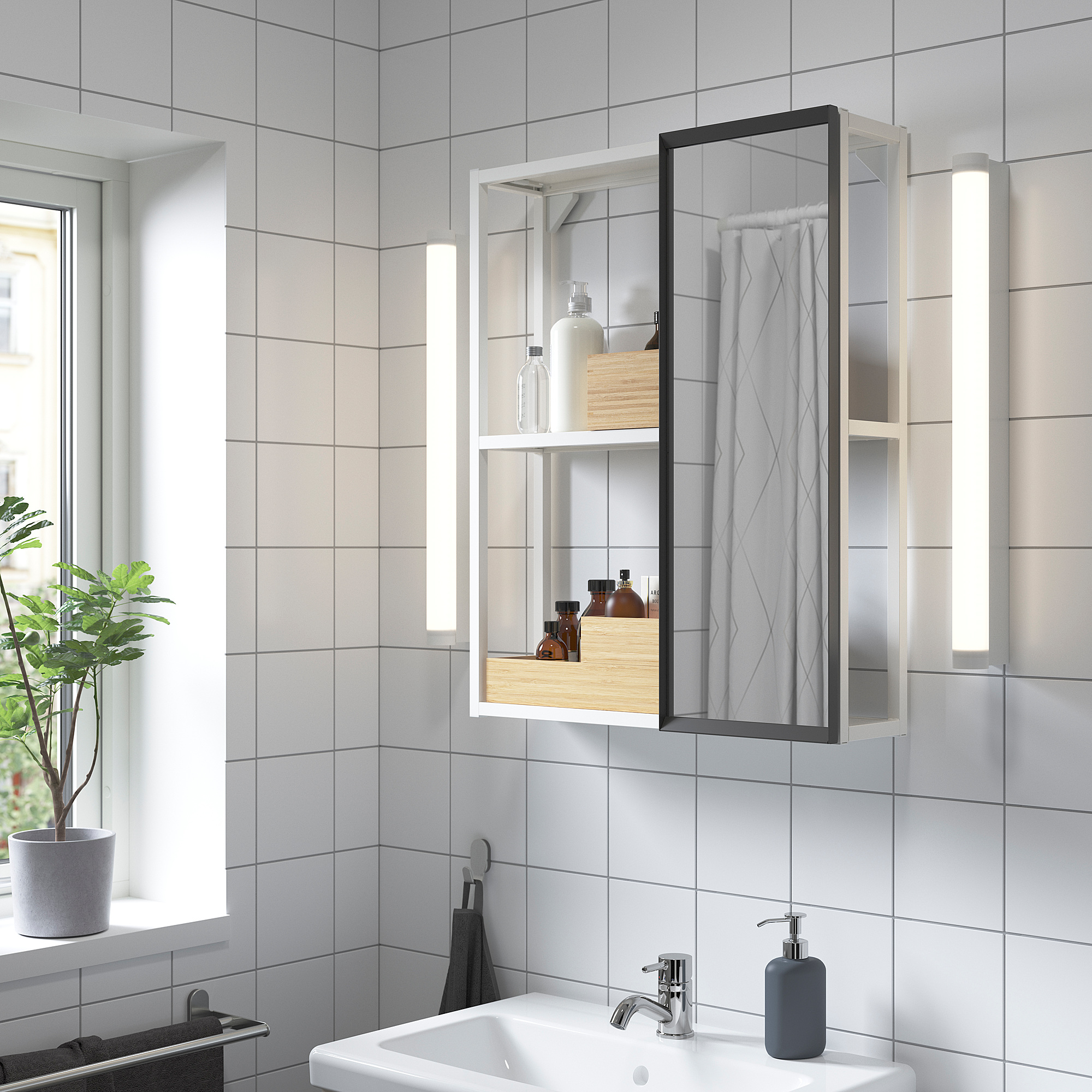 ENHET Mirror cabinet, white, 60x17x75 cm