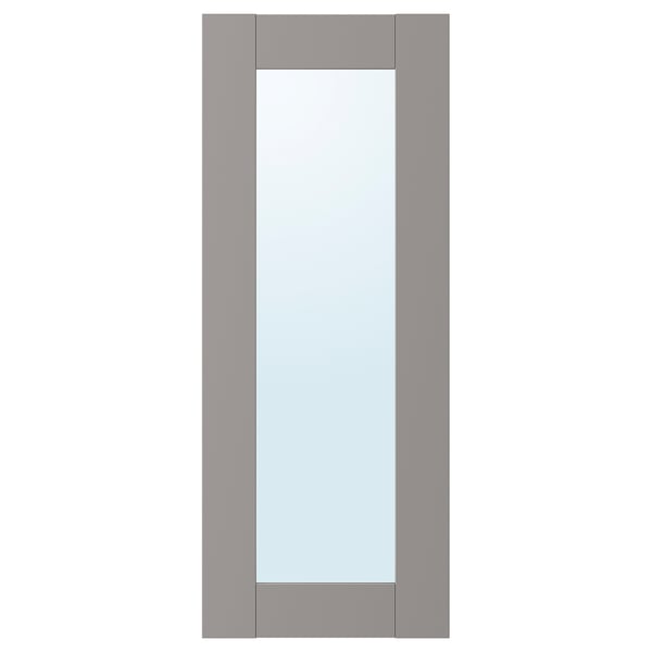 ENHET Mirror door, grey frame, 30x75 cm