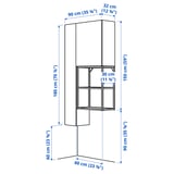ENHET Storage combination, anthracite/grey frame, 90x32x180 cm