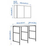 ENHET Storage combination, anthracite/grey frame, 139x63.5x90.5 cm
