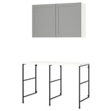 ENHET Storage combination, anthracite/grey frame, 139x63.5x90.5 cm