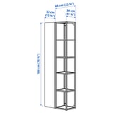 ENHET Storage combination, anthracite/grey frame, 60x32x180 cm