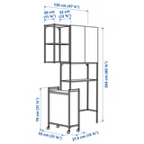 ENHET Storage combination, anthracite/white, 120x32x204 cm