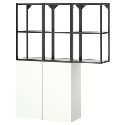 ENHET Storage combination, anthracite/white, 120x32x150 cm