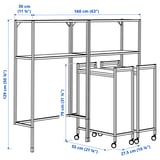 ENHET Storage combination, anthracite, 160x30x129 cm
