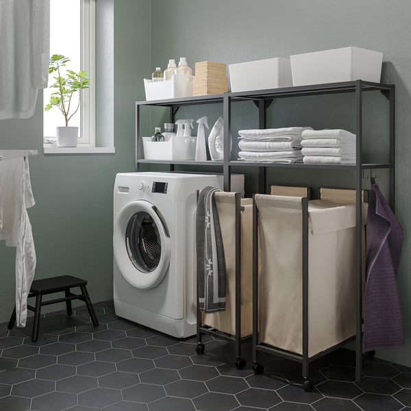 ENHET Storage combination, anthracite, 160x30x129 cm