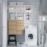 ENHET Storage combination, white/oak effect, 120x32x150 cm