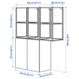 ENHET Storage combination, white/oak effect, 120x32x150 cm