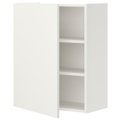 ENHET Wall cb w 2 shlvs/door, white, 60x32x75 cm