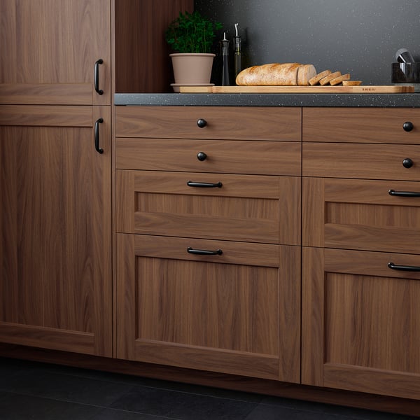 ENKÖPING Drawer front, brown walnut effect, 40x20 cm