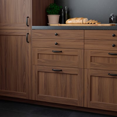 ENKÖPING Drawer front, brown walnut effect, 80x20 cm