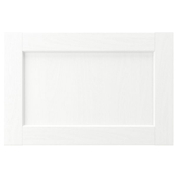 ENKÖPING white cabinet door with classic design, durable wood-like foil, rectangular shape.